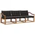 Set vanjskih sofa s jastukom 3 pcs Prirodna i crna