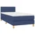 Vidaxl Box spring postelja z vzmetnico LED modra 100x200 cm blago