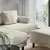 UPPAKRA Modularna sofa trosed, s lenjivcem, levo sa stoličicom/Axvall prljavobela