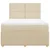 Vidaxl Box spring postelja z vzmetnico krem 140x190 cm blago