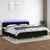 Vidaxl Box spring postelja z vzmetnico LED črna 200x200 cm blago