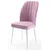 Hanah Home set trpezarijskih stolica Etra 8 kom, roze tkanina Jerry, bele drvene noge