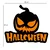 WallXpert zidna dekoracija od MDF-a HALMDF-005, zlokobna bundeva sa natpisom Halloween, 45 x 39 cm