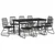 9-dijelni vrtni blagovaonski set od PVC ratana crni