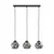 Luster na sajli ZULIA 3xE27/15W/230V crna/dimljeno-crna