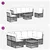 Set vanjskih sofa 7 pcs Crna i tamno siva Poliester