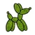 Wallity Zidna dekoracija Moss - Balloon Dog, 43 x 44 cm, Zelena