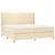 Vidaxl Box spring postelja z vzmetnico krem 200x200 cm blago