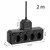 Vayox VA0469B-2 podaljšek 4 vtičnice 10A s stikali 2x USB-A 2x USB-C 2.1A 2 m črne barve