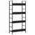 Police za knjige s 4 razine crne 60 x 27,6 x 124,5 cm drvene