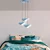 Opviq Luster Vatoz-Nus-6141, 75-112cm, 50 cm, 3xE27, Plavi