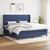 Vidaxl Box spring postelja z vzmetnico moder 200x200 cm blago