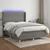 Vidaxl Box spring postelja z vzmetnico LED temno siva 140x200 cm blago
