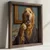 WallXpert uramljena MDF slika DOS049-33, zlatni retriver u bademantilu pere zube, 34 x 34 cm