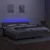 vidaXL Box spring postelja z vzmetnico LED sv. siva 200x200 cm blago