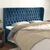 Vidaxl Vzglavje z ušesi temno modra 203x23x118/128 cm žamet