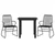 3-dijelni vrtni blagovaonski set od PVC ratana crni