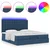 Otomanski krevet s madracem i LED plavi 180x200cm od tkanine