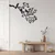 WallXpert metalni zidni ukras 5202, grana sa listovima i tri ptice, 75 x 55 cm, crni