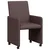 vidaXL Jedilni stoli s kolesom 2 pcs Temno rjava 57 x 66 x 94 cm blago