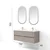 Skye Decor Set kupatilskog ormarića sa umivaonikom i ogledalom, 2 dela, Sivi