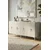 Hanah Home komoda Salkim 150, 125 cm, bela / travertin / srebrna