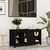 TV ormarić crni 103 x 36,5 x 52 cm od masivne borovine