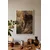 WallXpert uramljena slika 115254, leopard na steni među zlatnim cvetovima, 30 x 40 cm, beli ram