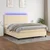 Vidaxl Box spring postelja z vzmetnico LED krem 180x200 cm blago
