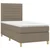 Vidaxl Box spring postelja z vzmetnico LED taupe 80x200 cm blago