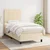 Vidaxl Box spring postelja z vzmetnico krem 90x190 cm blago