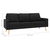 2-dijelni set sofa od tkanine crni