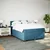 Vidaxl Box spring postelja z vzmetnico modra 140x200 cm žamet