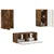 Set TV komoda Zidne 2 pcs Dimljeni hrast Konstruirano drvo