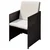 vidaXL Vrtni stoli 3 pcs Rjava 56 x 52 x 87 cm Poly ratan