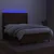 Vidaxl Box spring postelja z vzmetnico LED temno rjava 140x190cm blago