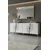 Hanah Home komoda Meyra 180, 180 cm, bela / srebrna
