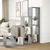 Pregrada / regal za knjige 4 razine sivi 143,5x29x143,5 cm drvo