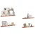 Polica na zidu 4 pcs Crvena 80 x 9 x 3 cm Konstruirano drvo