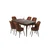 Hanah Home trpezarijski set Pir, sto i 6 stolica, ploča u dekoru drveta Baroque, terakota tkanina Babyface