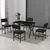 HANAH HOME Set Trpezarijski sto i 4 stolice Dubai Anthracite Black