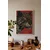WallXpert uramljena slika 115268, portret leoparda na crvenoj pozadini, 30 x 40 cm, beli ram