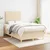 vidaXL Box spring postelja z vzmetnico krem 120x190 cm blago