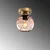 Opviq Zidna lampa Benek-15-14383, 15x15x18cm, IP20, Zlatna boje