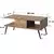 Hanah Home Klub sto Bukle 90x40x50cm Bež-Crni
