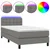 shumee Box spring postelja z vzmetnico LED temno siva 80x200 cm blago