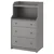 HAUGA Komoda s 3 fioke i policom, siva, 70x46x116 cm