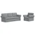 Set sofe 2 pcs Svijetlo siva 215 x 82 x 80 cm tkanina