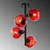 Opviq Luster Benek-15-14491, 40x40x55cm, IP20, Crno-crveni