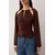 Trendyol Milla ženska bluza Tpraw24Bz00053, braon-dark brown